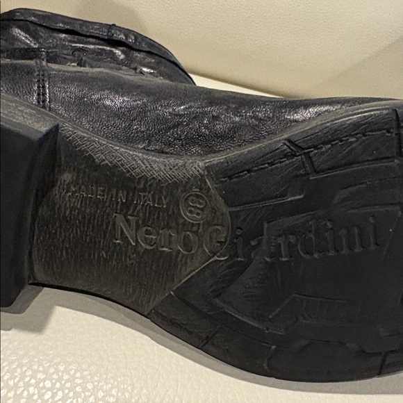 Nero Giardini Black Italian Leather Boots Sz 38/8 #motorbike #punk #grunge - Picture 2 of 16